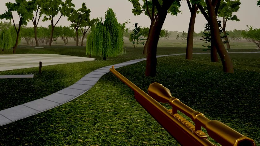 The gold rifle in Lions Park